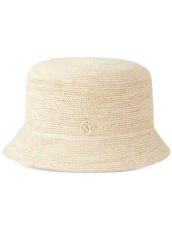 Maison Michel Chanel Axel Soft Fino Crochet Bucket Hat in  Maison Michel Chanel Axel Soft Fino Crochet Bucket Hat in Natural L